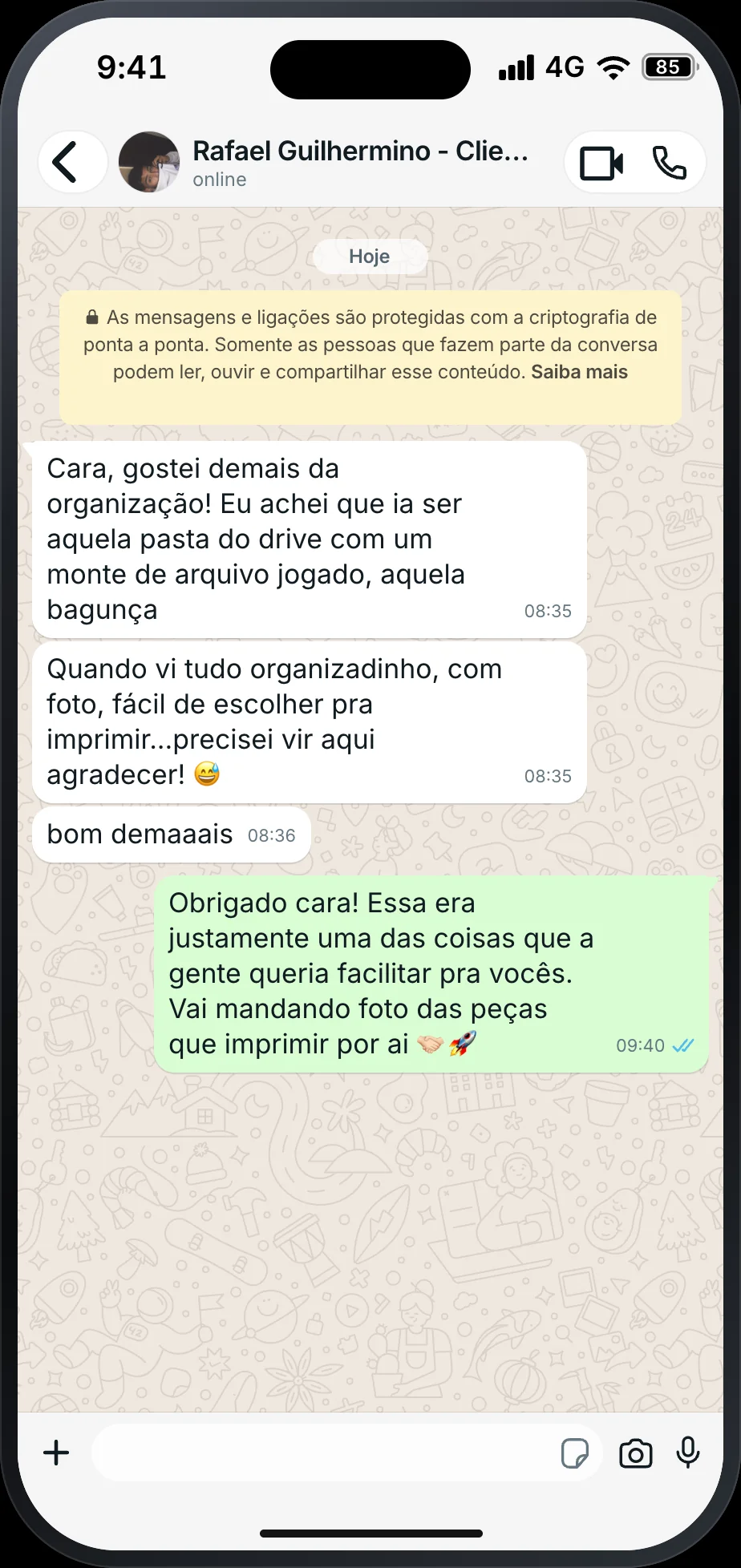 Depoimento de cliente da Biblioteca Pronta 3D